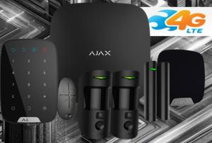 KIT AJAX con Panel AJ-HUB2-4G B Alarma profesional Comunicación Ethernet y dual SIM 4G/GPRS