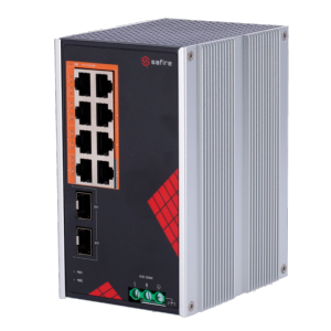       Safire Switch Industrial Alimentación AC 90~264V 8 puertos Gigabit + 2 SFP Gigabit