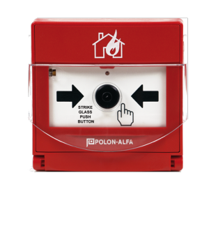 Pulsador de alarma para interior vía radio. Disparo manual rearmable. Comunicación supervisada con receptor ACR-4001 en frecuencia 868 – 870 MHz.