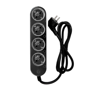     Shelly Power Strip 4 Gen4 Black Regleta inteligente con 4 tomas independientes