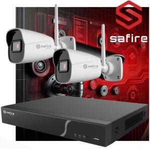 KIT SAFIRE NVR 8 CANALES 2 CAMARAS BULLET  4MPX WIFI