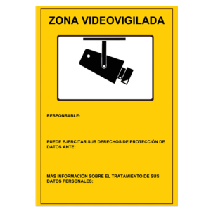 Cartel de plástico Serigrafía Zona Videovigilada Homologado