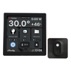     Shelly Wall Display Negro + BLU H&T Negro WiFi 2.4 GHz / Bluetooth