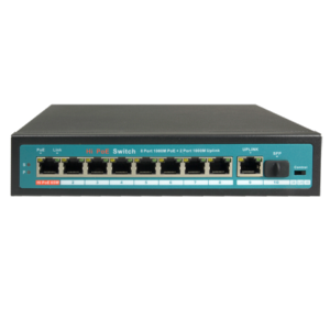   Switch PoE 8 puertos PoE + 1 Uplink + 1 SFP GIGA Velocidad de puertos 10/100/1000 Mbps