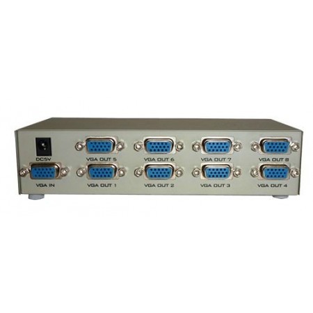 Multiplicador de señal de vídeo VGA de 1 a 8, con amplificación.