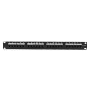 Patch panel de 24 puertos UTP/RJ45 Formato enrackable Admite cables hasta CAT6 Tamaño 1U