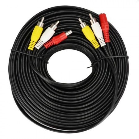 Cable RCA / BNC (audio, vídeo y alimentación) de 10 metros