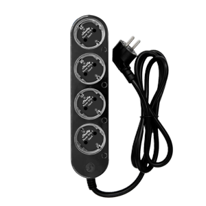 Shelly Power Strip 4 Gen4 Black Regleta inteligente con 4 tomas independientes
