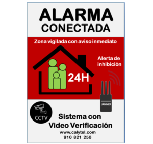 Cartel Alarma Conectada A5 Interior/exterior | Placa Disuasoria PVC  Flexible, Cartel Aviso a Policía, 21x15 cm Rojo…