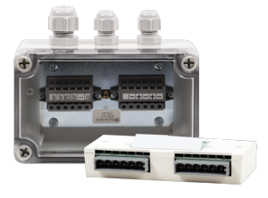 Caja para módulo EKS-4001 con protección ambiental IP-65 y prensaestopas de entrada de cables.