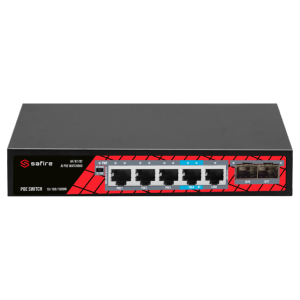       Safire Switch PoE 4 puertos PoE + 1 Uplink RJ45 + 2 SFP (1G/2,5G)