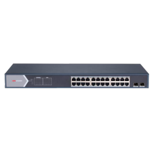      Switch PoE Hikvision 24 puertos RJ45 GE + 2 puertos Gigabit SFP