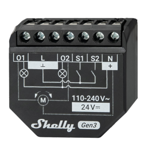     Relé Shelly 2PM Gen3 Controlador de persianas / toldos