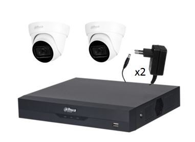 KIT DAHUA XVR 4 CANALES 2 CAMARAS DOMOS  FULL HD