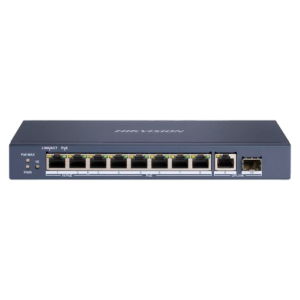      Switch Hi-PoE Hikvision 8 puertos PoE + 1 Uplink RJ45 + 1 Uplink SFP
