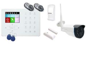 Alarma GSM + WiFi + RFID con cámara, sensor de puerta, PIR y dos mandos