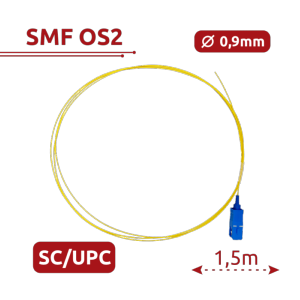    Pigtail de fibra óptica Fibra monomodo OS2