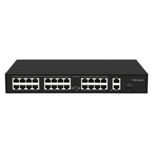     Switch PoE 24 puertos PoE + 2 Gigabit Port + 1 SFP Gigabit Velocidad 10/100 Mbps