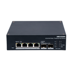 Hikvision Switch Industrial PoE Cloud Capa 2 4 puertos PoE+ Gigabit + 2 puertos SFP Gigabit