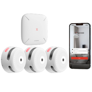 Kit de detección de incendio autónomo X-Sense Inlcuye 3 detectores de humo XS01-M y Hub SBS50