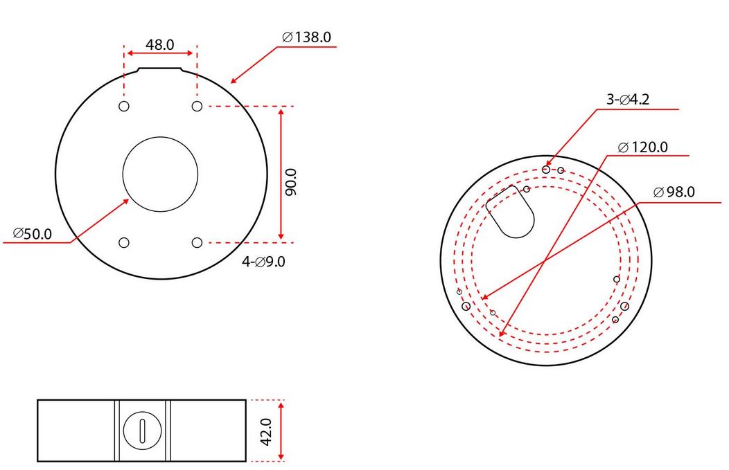 Caja de conexiones para compactas o domos de exterior