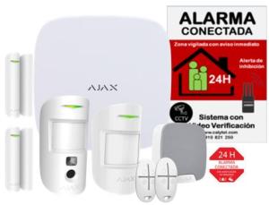KIT AJAX con Panel AJ-HUB2-W Alarma profesional Comunicación Ethernet y dual SIM GPRS