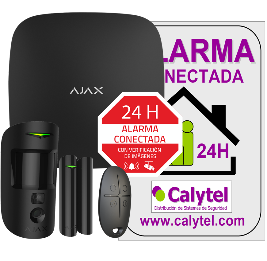 AJAX AJ-STARTERKIT-CAM-B Kit de AlarmaEthernet y Dual SIM GPRS