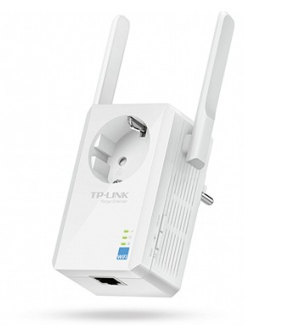 Repetidor Wireless N300, Pared, 2.4GHz. 300Mbps, 802.11bgn, Enchufe bypass, antenas externas, TL-WA860RE