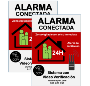 2 Carteles PVC Alarma conectada