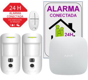 KIT CAM2 con Panel AJ-HUB2-W Alarma profesional Comunicación Ethernet y dual SIM GPRS